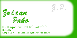 zoltan pako business card